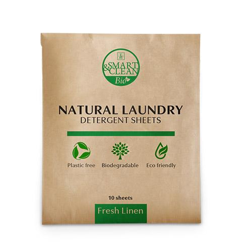 SMART & CLEAN BIO LAUNDRY DETERGENT SHEETS FRESH LINEN 10 pieces